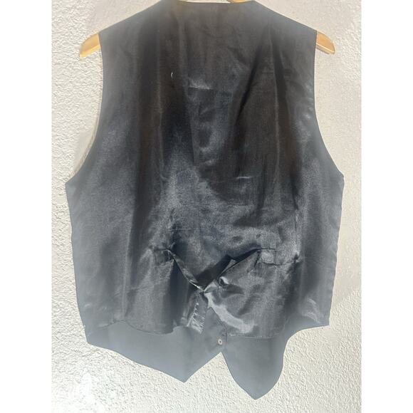 Asapo Womens Genuine Suede Leather Button Front Vest Black And White Size 1x - Picture 4 of 4